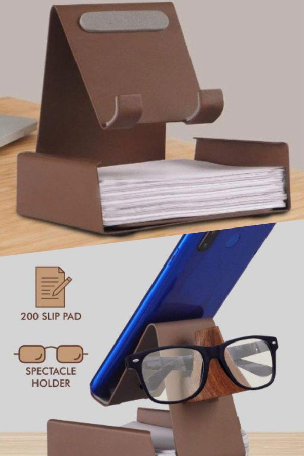 Metal Phone stand with Writing pad - HUEMAMS-010