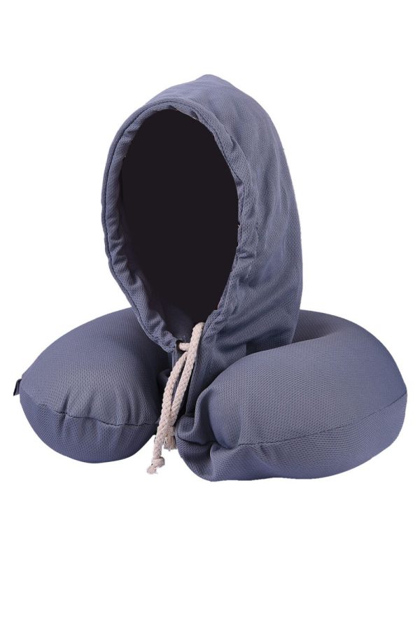 Memory foam neck pillow with hoodie - HUENP-002