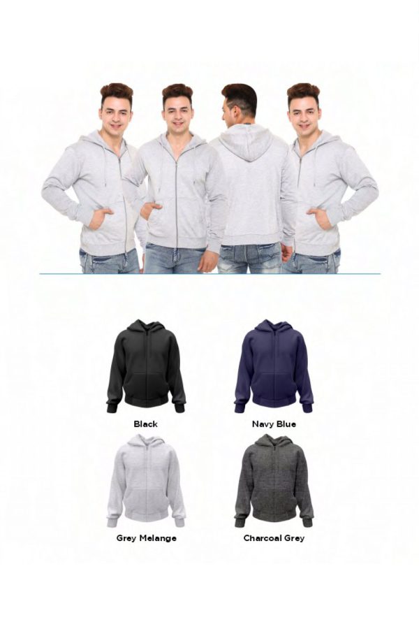 Urban Hoodie Zippered sweatshirt with hood - HUEHJS-02 - Image 2