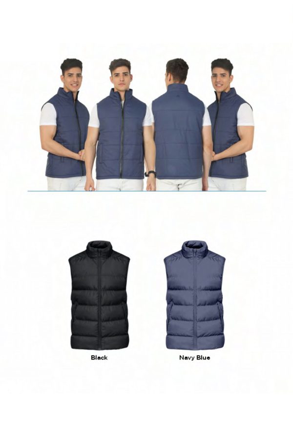 Sleeveless Bomber Quilted Jacket - HUEHJS-09 - Image 2
