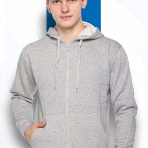 Zero Degree Zippered Swetshirt With Hood - HUEHJS-10