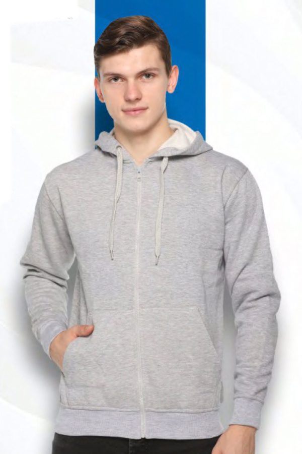 Zero Degree Zippered Swetshirt With Hood - HUEHJS-10