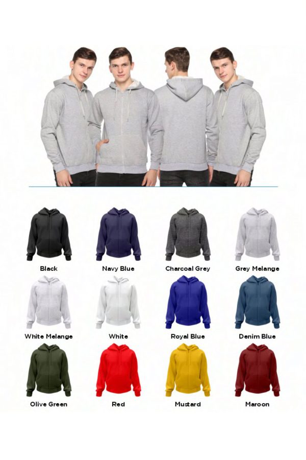 Zero Degree Zippered Swetshirt With Hood - HUEHJS-10 - Image 2