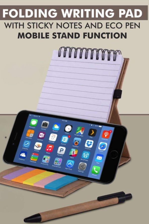 Folding writing pad with sticky notes - HUESN-004