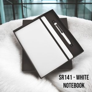 White Elastic Diary Pen Set - SR-141