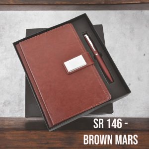 Brown Mars Diary Pen Set - SR-146