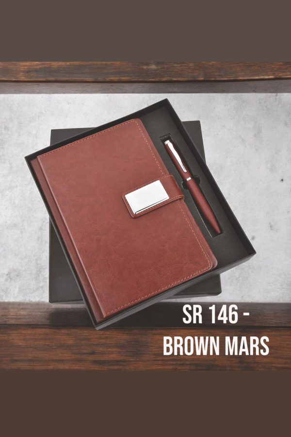 Brown Mars Diary Pen Set - SR-146