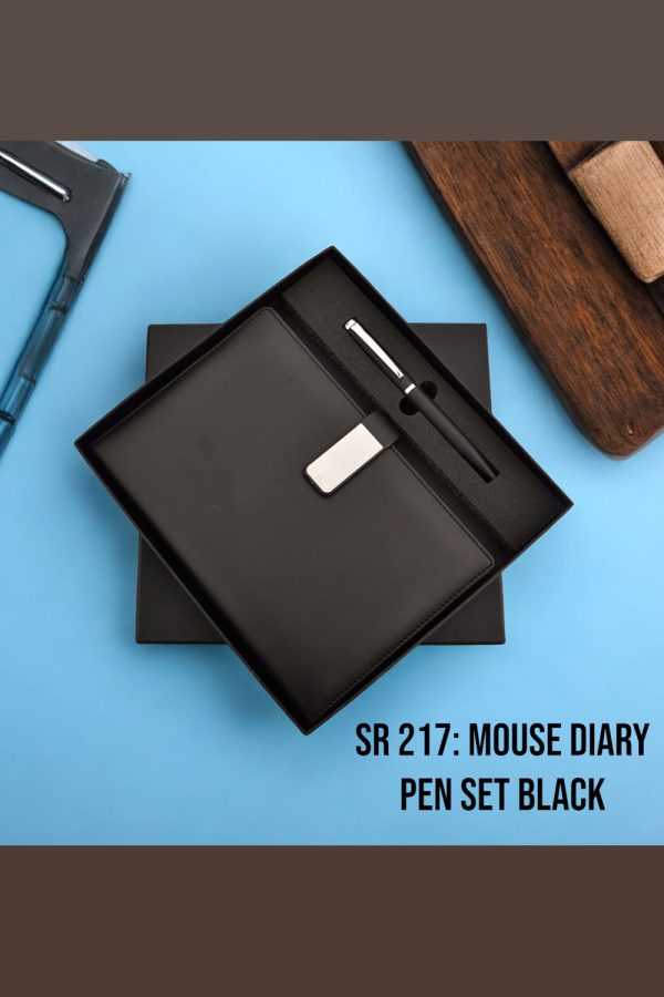 Mouse Diary Pen Set Black - SR-217