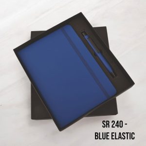 Blue Elastic Diary Pen Set - SR-240