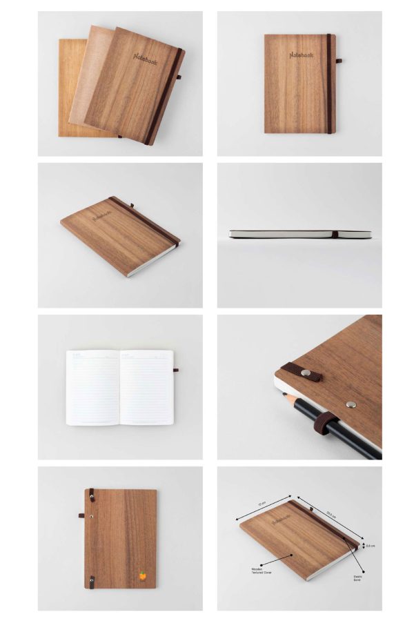 A5 Wooden Textured Cover Dairy - V-702